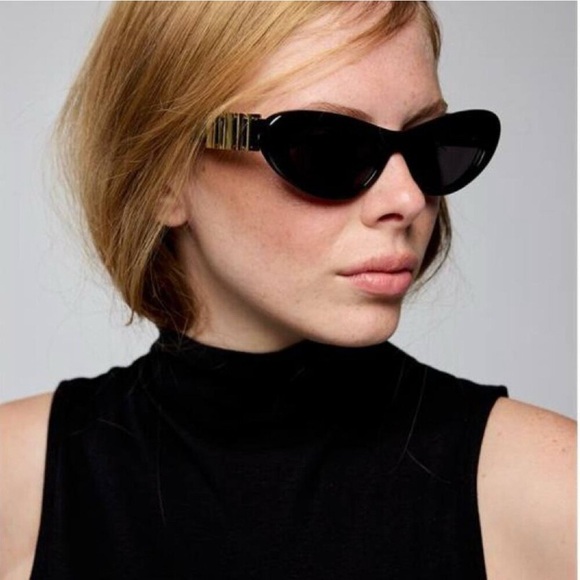 LOEWE Black Cateye Sunglasses with Gold Accents main image 5